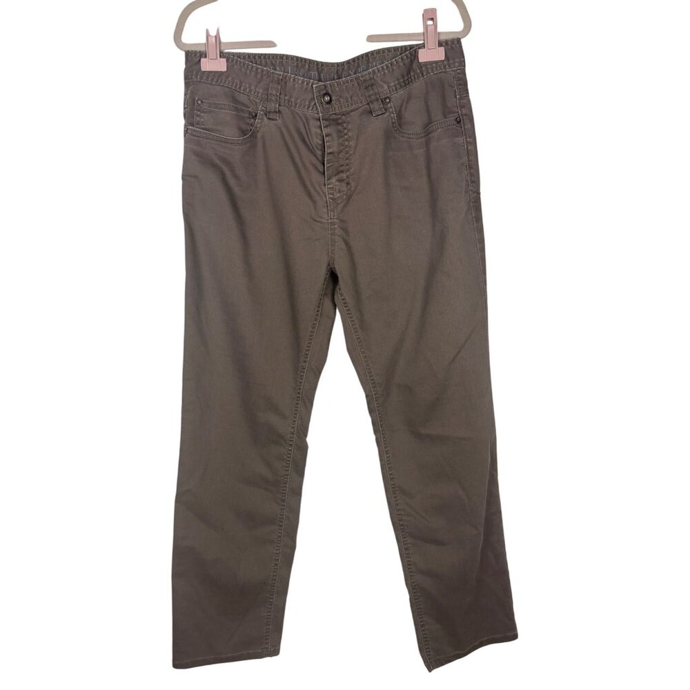 PrAna Mens Slim Fit Brown Pants 34Wx30L Outdoors Camping Hiking Hunting Mud